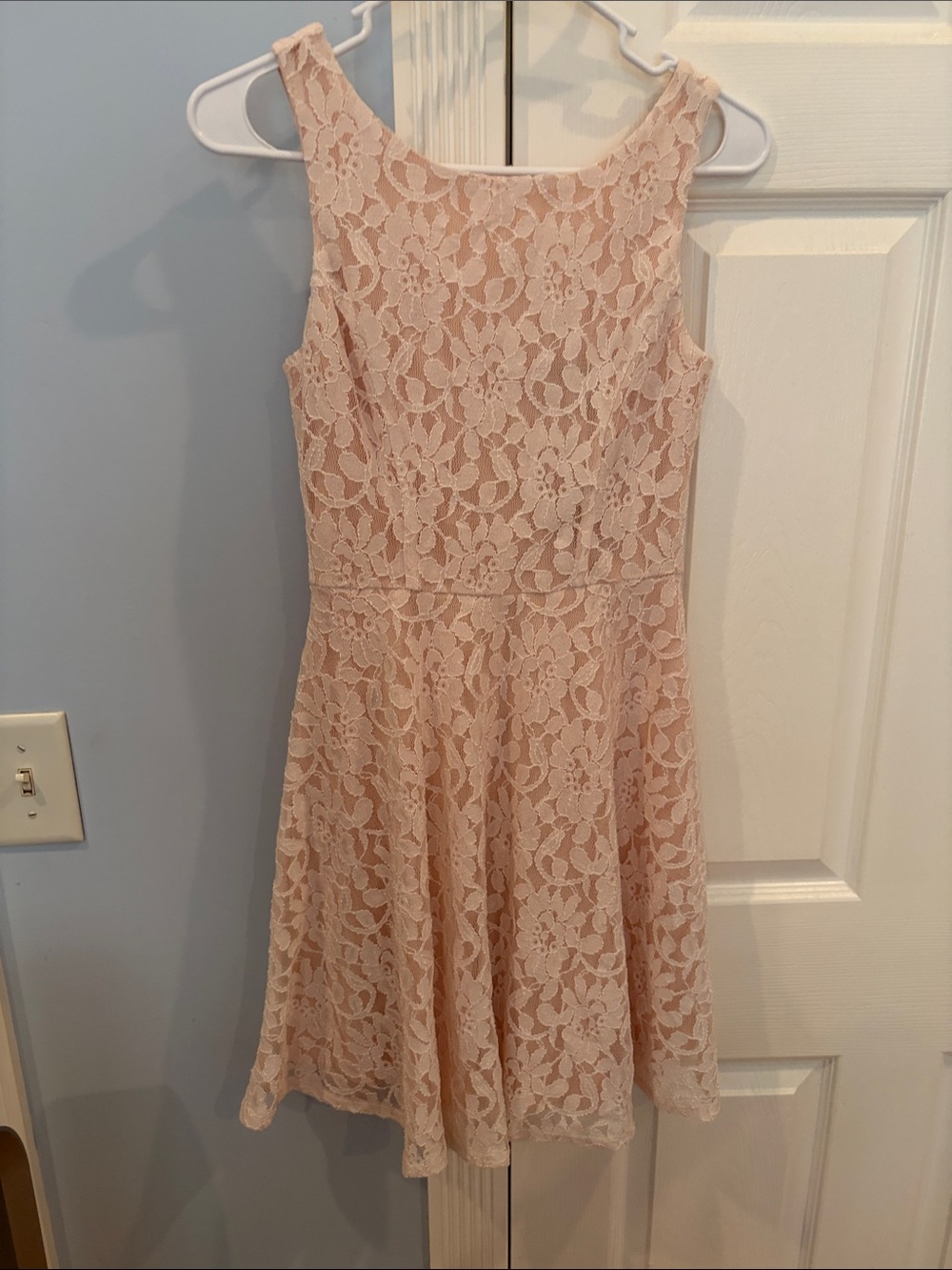 Lace Fit-and-Flare Pink Dress